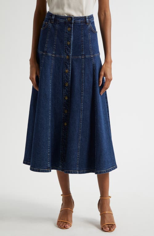 Cinq À Sept Veena Denim Midi Skirt In Oceane