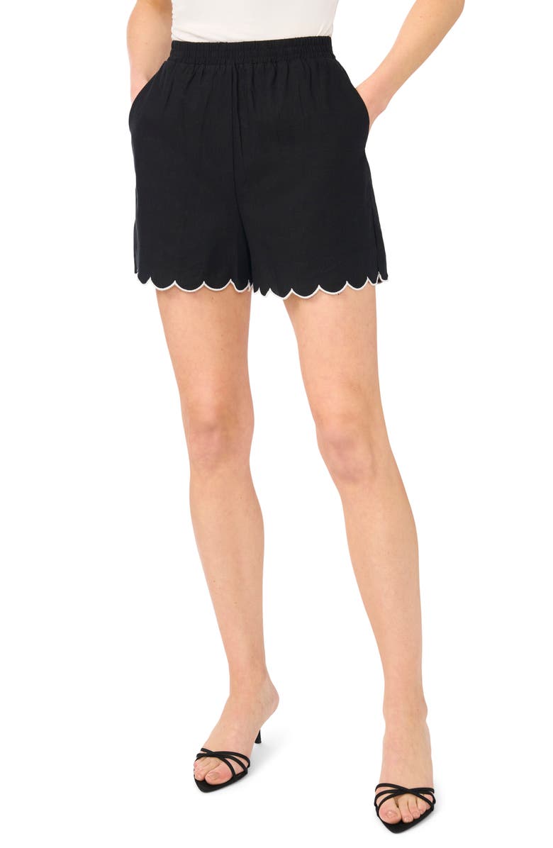 CeCe Scallop Edge Pull-On Shorts, Main, color,