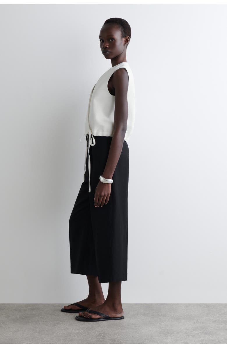 COS Tie-Detail Linen-Blend Wrap Vest, Alternate, color, White