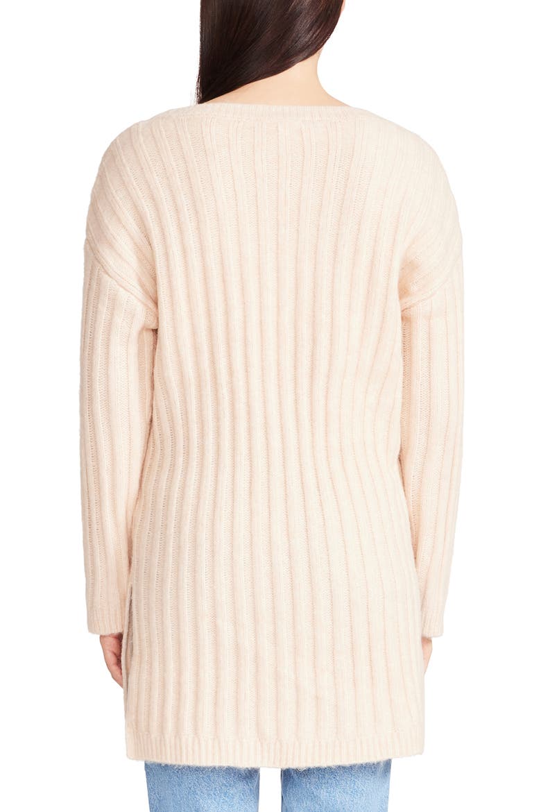 Big Deal V-Neck Rib Sweater Dress, Alternate, color, CAMEL