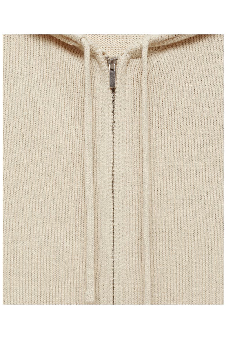 Rib Zip Sweater Hoodie, Alternate, color, ECRU