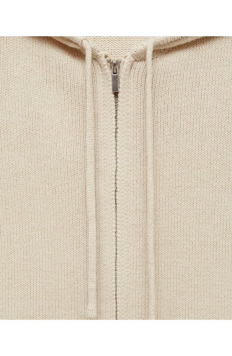 MANGO Rib Zip Sweater Hoodie, Alternate, color, 