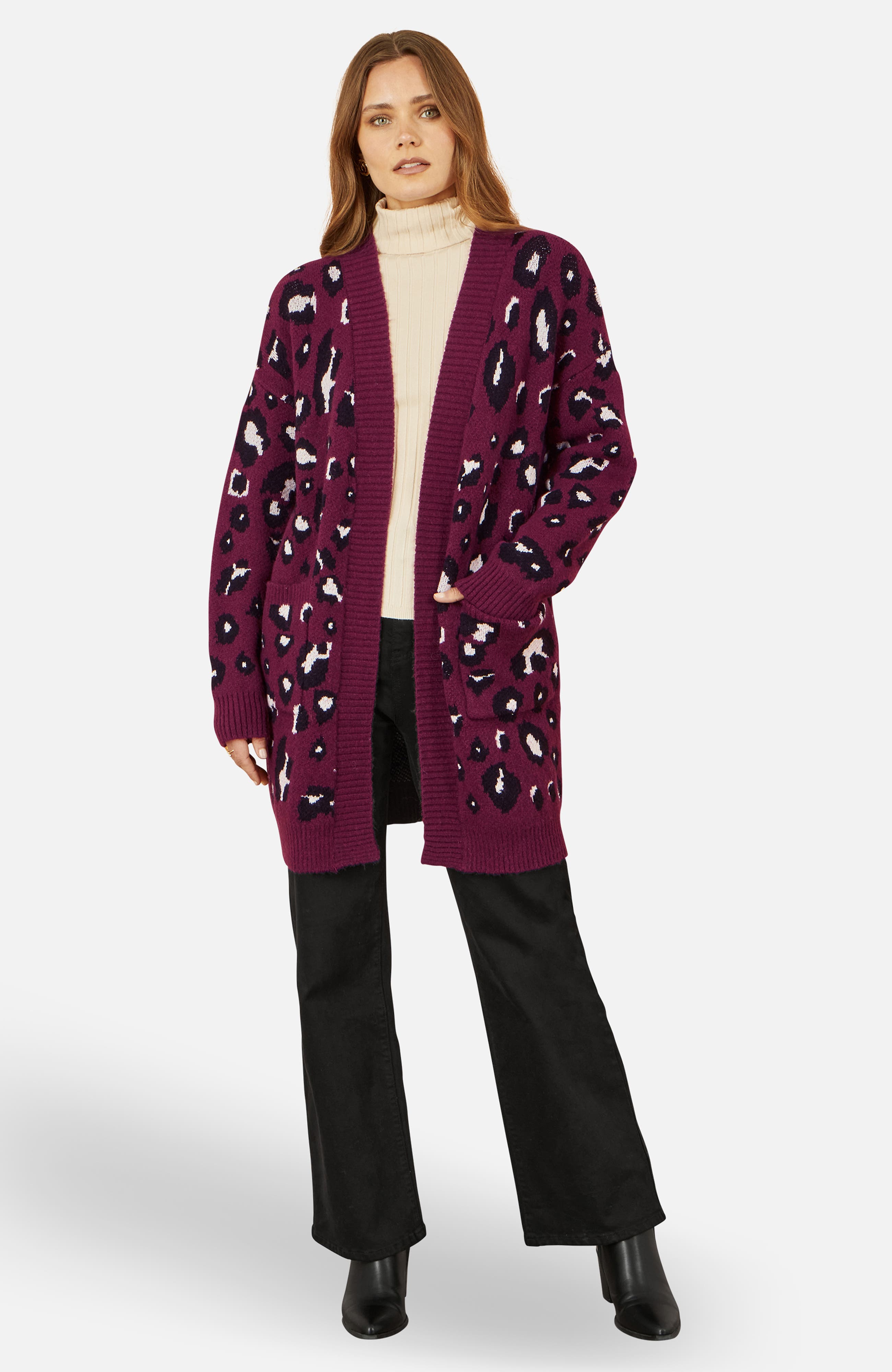 Animal Intarsia Long Cardigan thumbnail 2