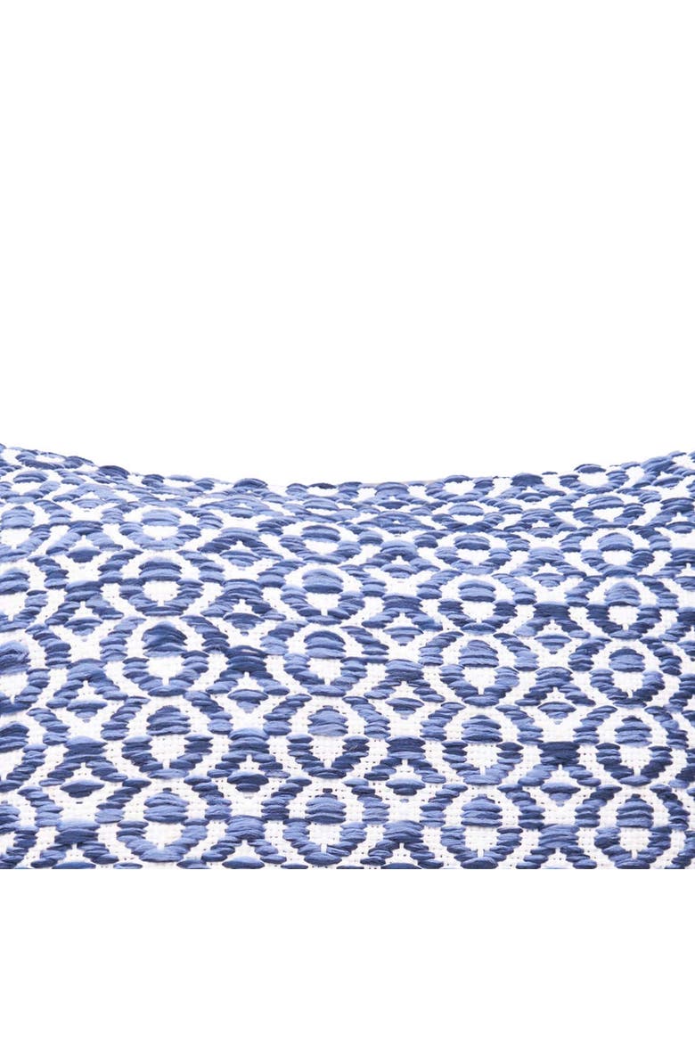 Navy Tri Color Geo Pillow, Alternate, color, Blue