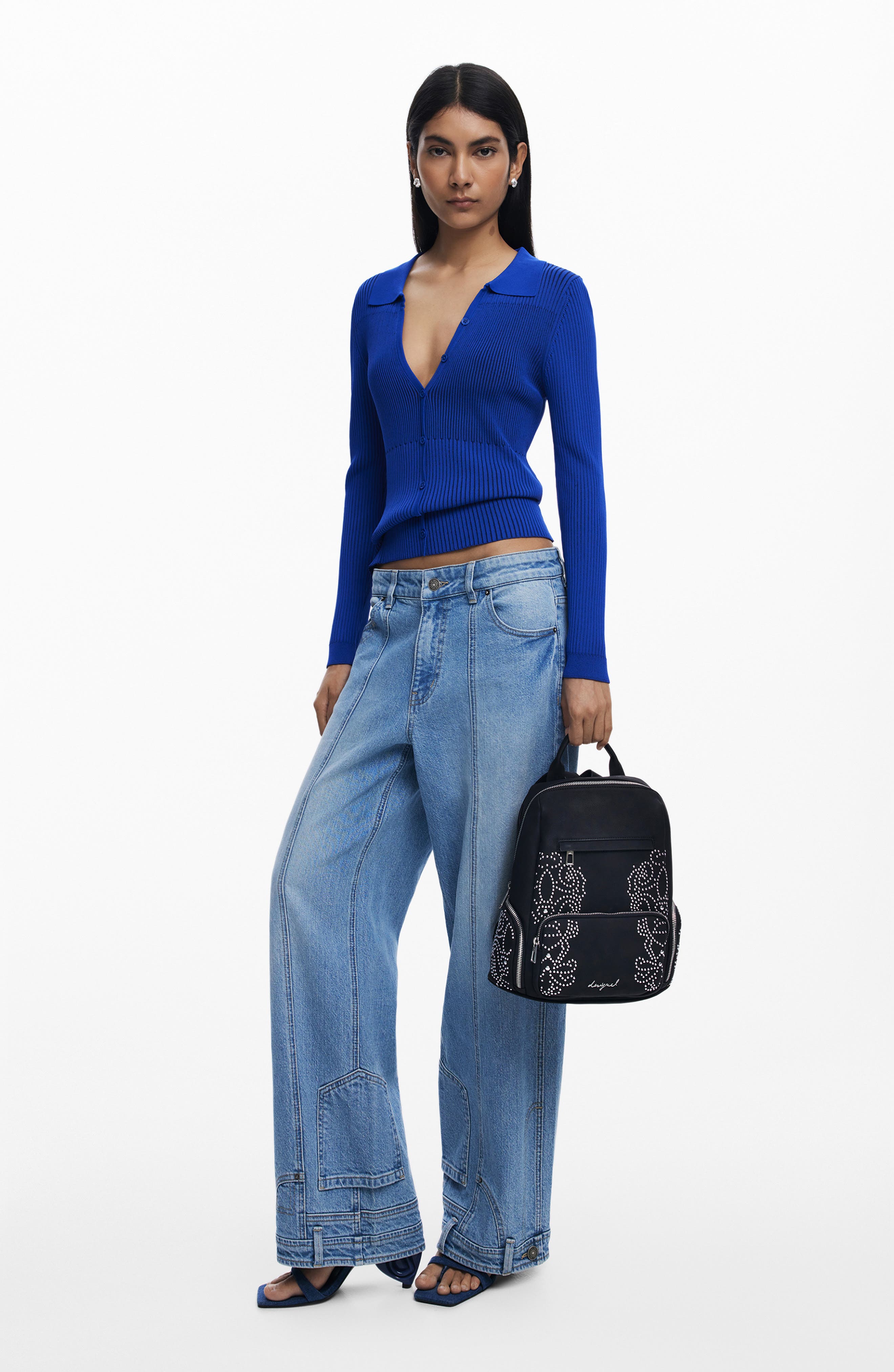 Desigual Studded Mini Backpack, Alternate, color, Black