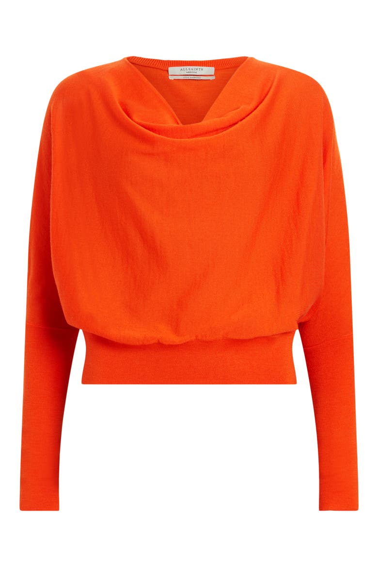 Ridley Merino Wool Cowl Neck Sweater, Alternate, color, ZESTY ORANGE