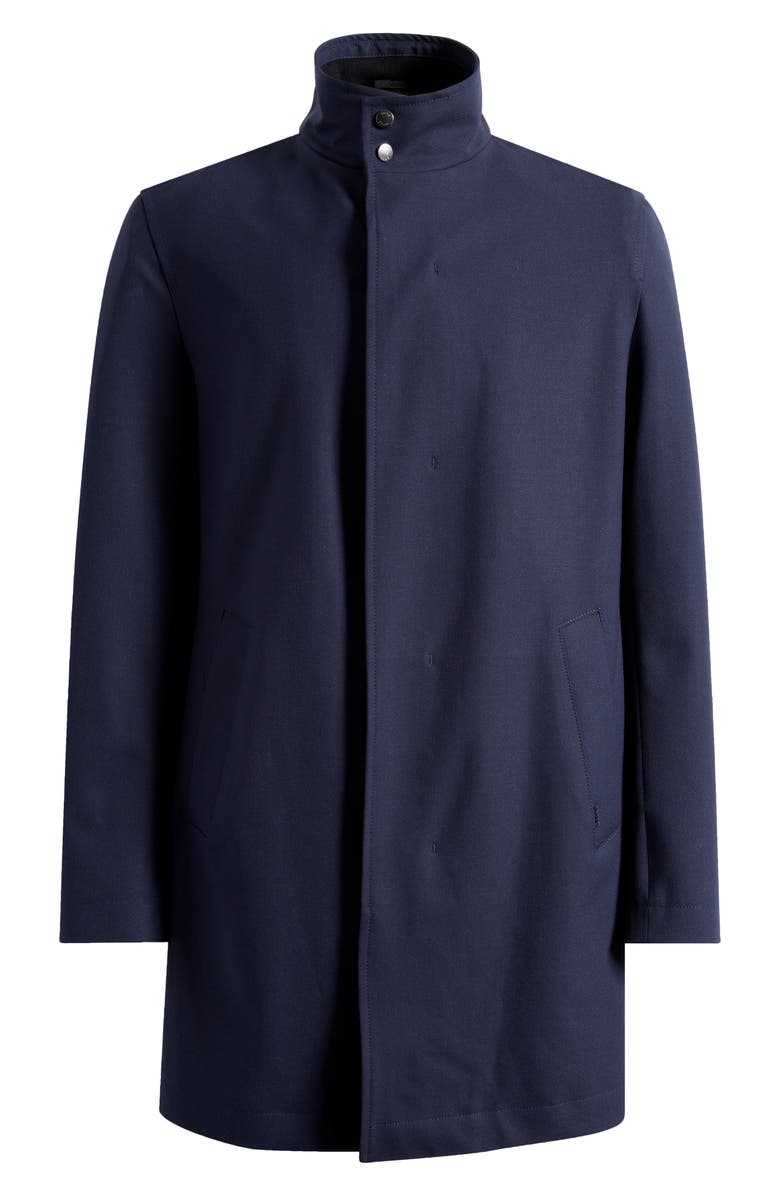 BOSS Hyde Longline Coat, Alternate, color, Dark Blue