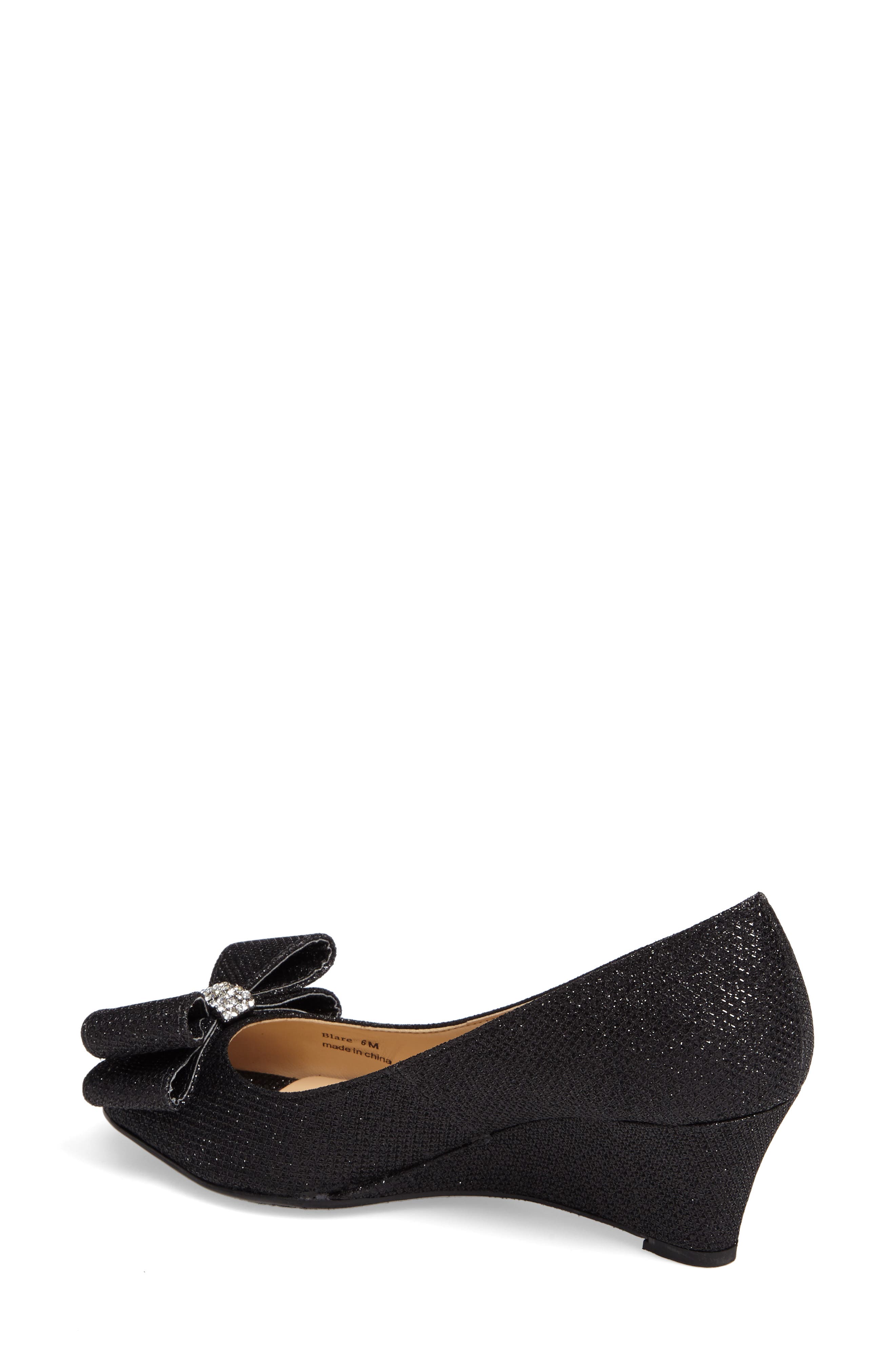 J. Reneé 'Blare' Bow Wedge Peep Toe Pump, Alternate, color, 