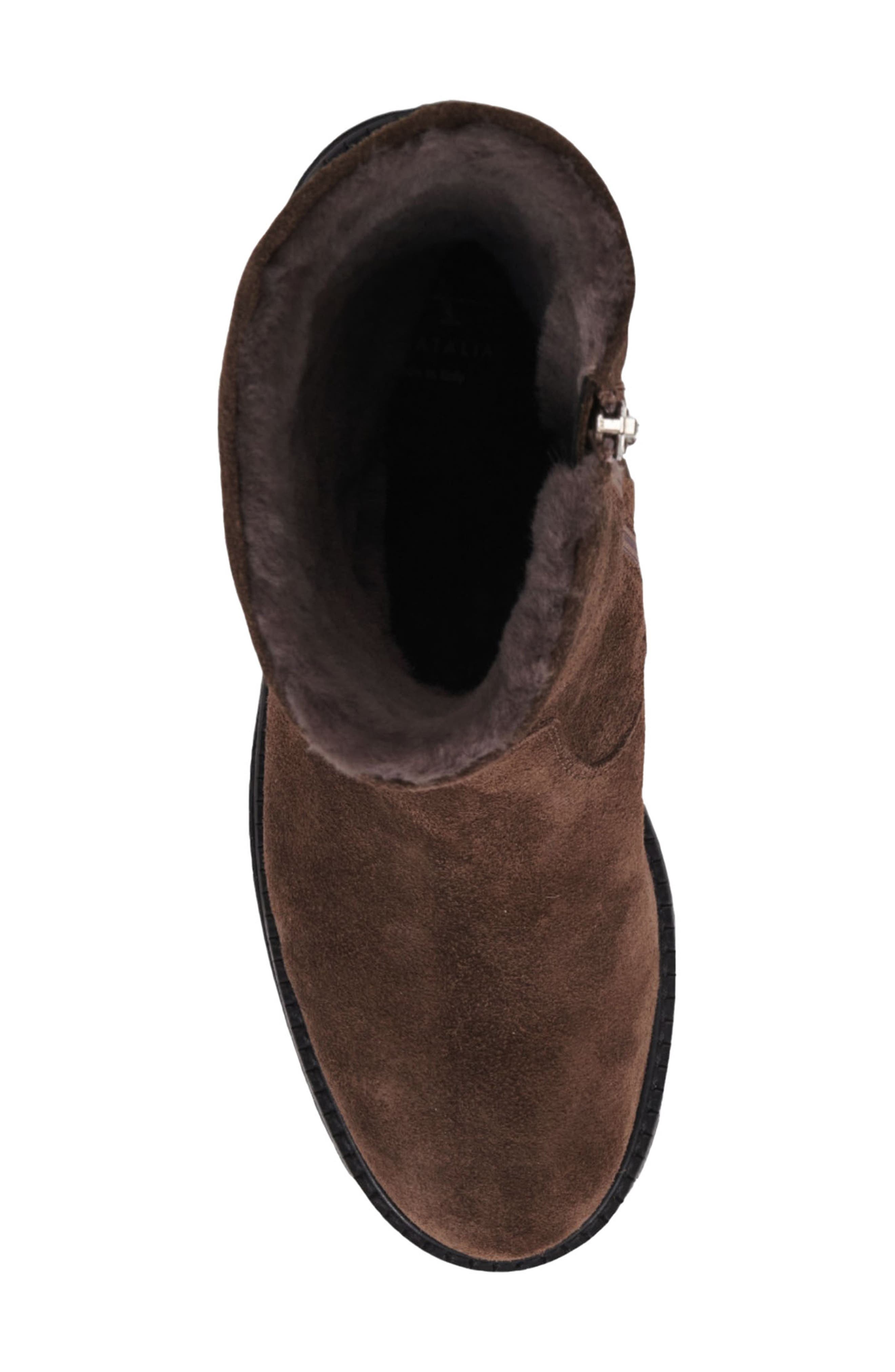 Eloise Genuine Shearling Lined Weatherproof Bootie, Alternate, color, TAUPE SUEDE