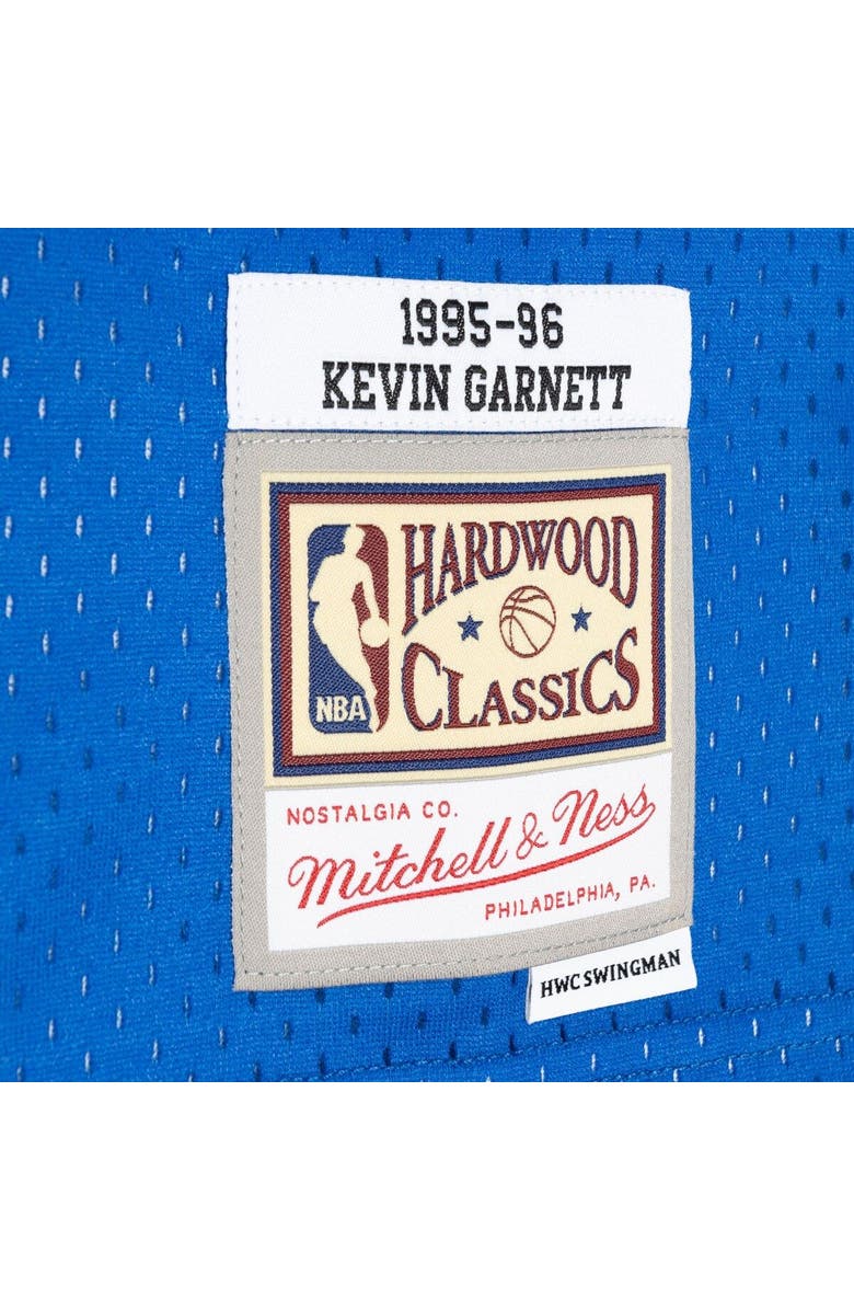 Mitchell & Ness Men's Mitchell & Ness Kevin Garnett Black/Blue Minnesota Timberwolves Hardwood Classics 1995/96 Split Swingman Jersey, Alternate, color, 