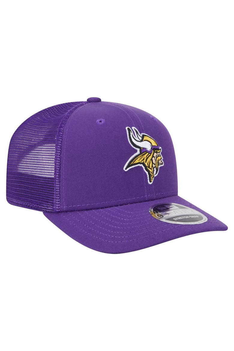 Men's New Era Purple Minnesota Vikings Main Trucker 9SEVENTY Stretch-Snap Hat, Alternate, color, Purple