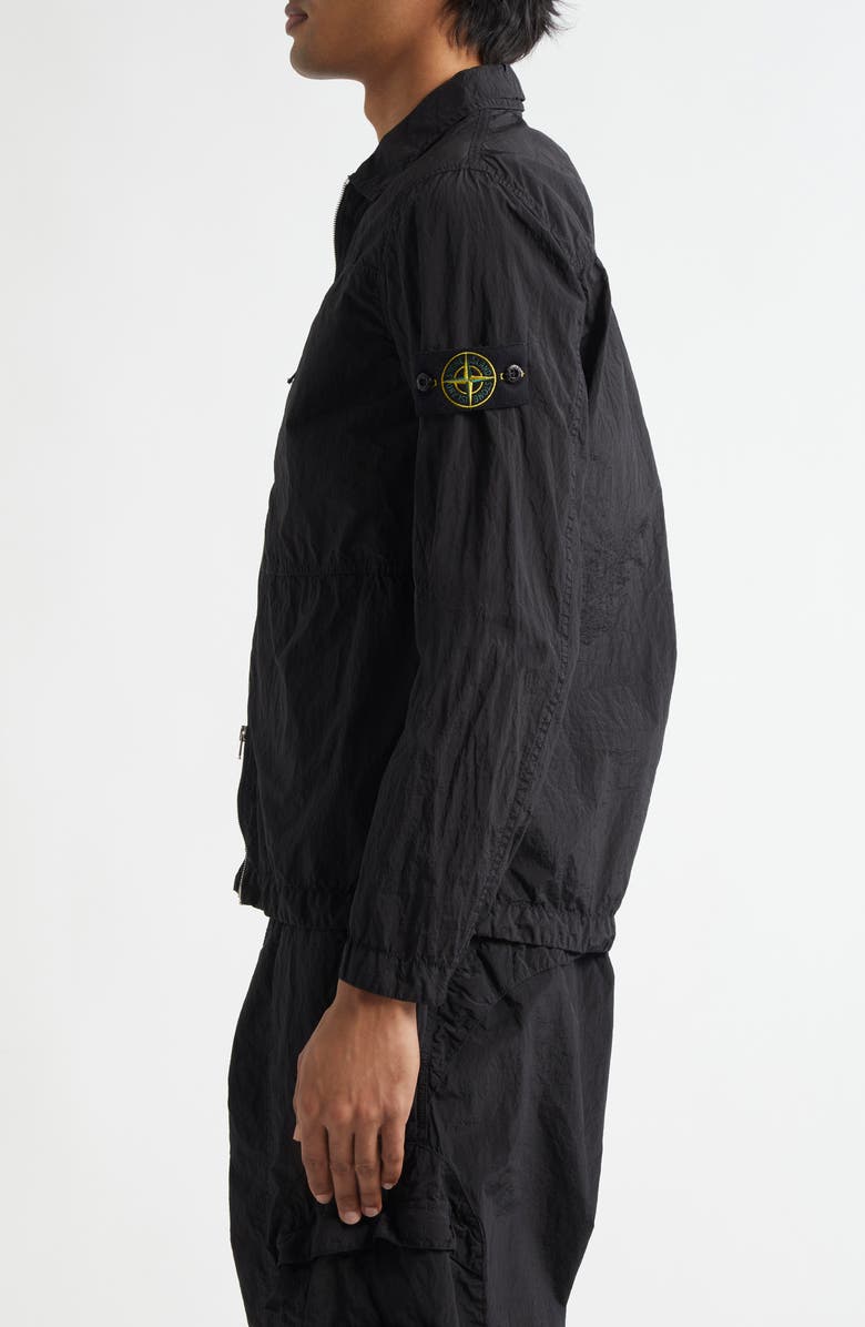 Stone Island Compass Logo Patch ECONYL<sup>®</sup> Nylon Zip-Up Overshirt, Alternate, color, 