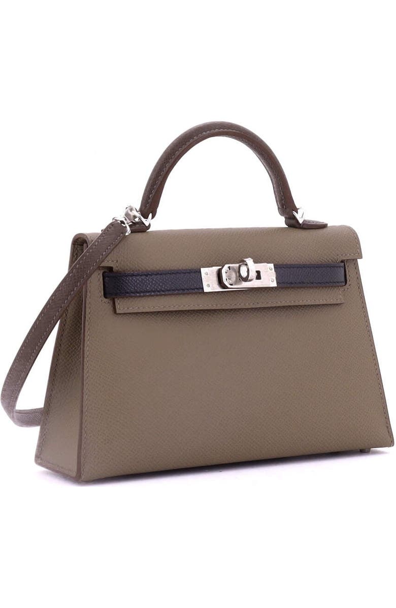 Pre-Owned Hermes Kelly Mini II Bag Tricolor Epsom with Palladium Hardware 20, Alternate, color, Tricolor - Etoupe/Noir/Ecorce