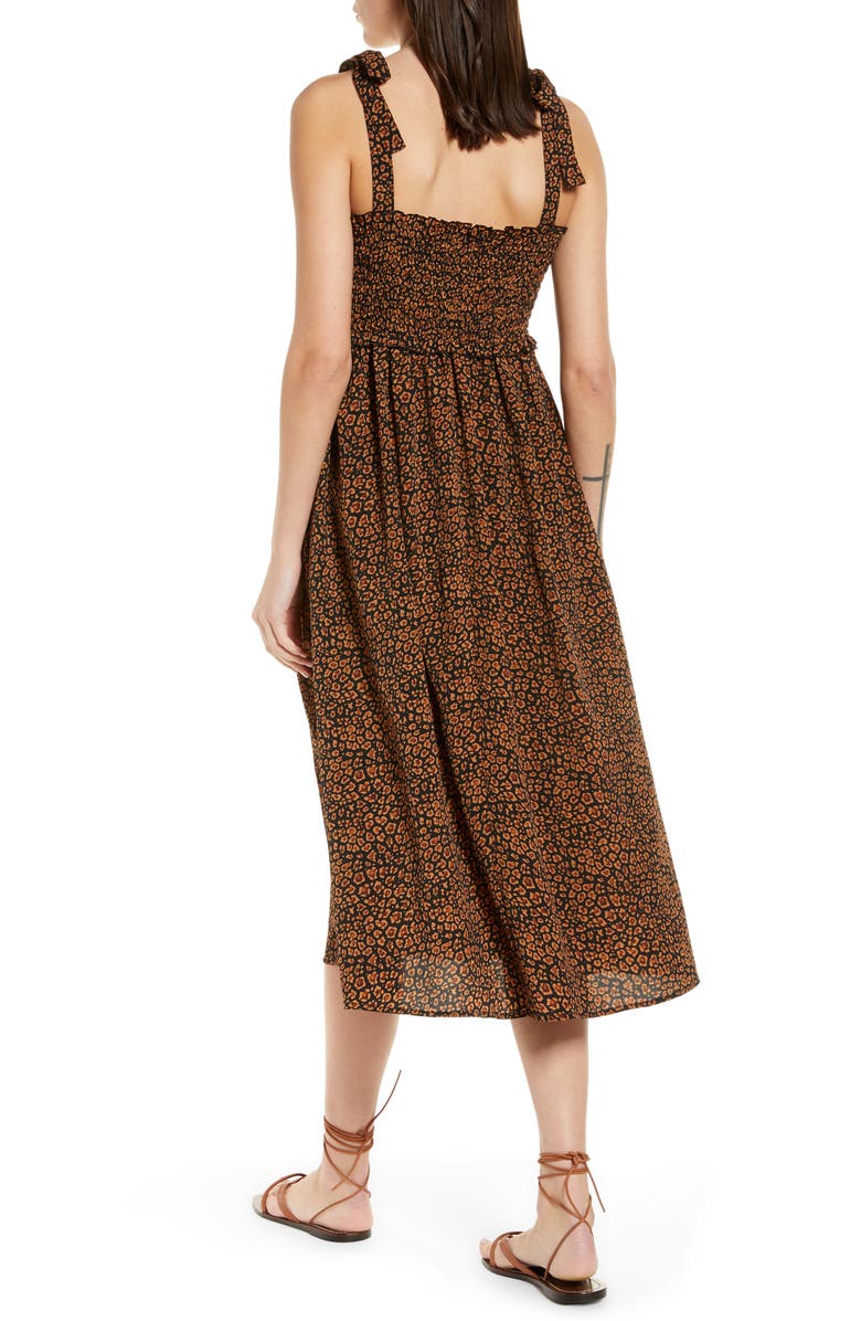 Treasure & Bond Tie Shoulder Midi Sundress, Alternate, color, 