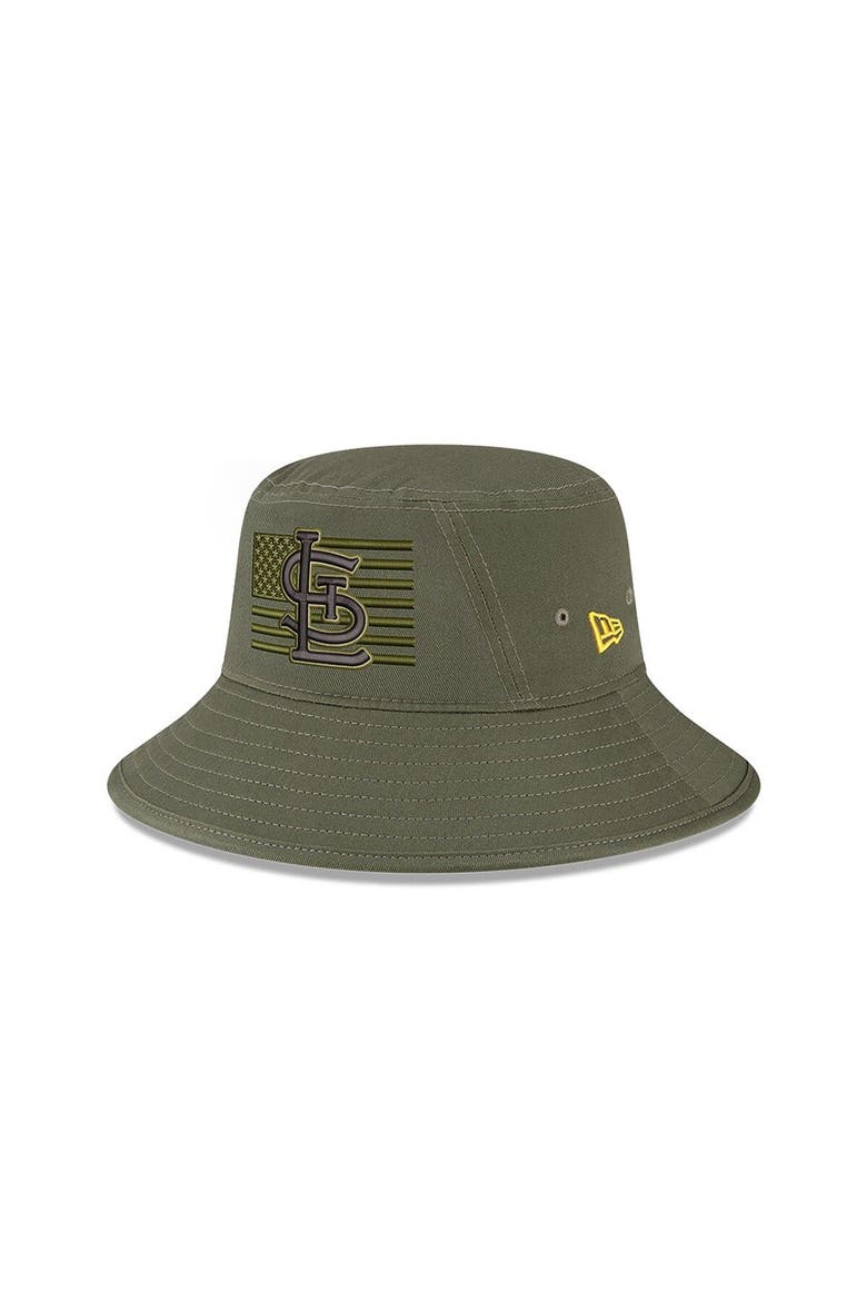 Men's New Era  Green St. Louis Cardinals 2023 Armed Forces Day Bucket Hat, Main, color, Green