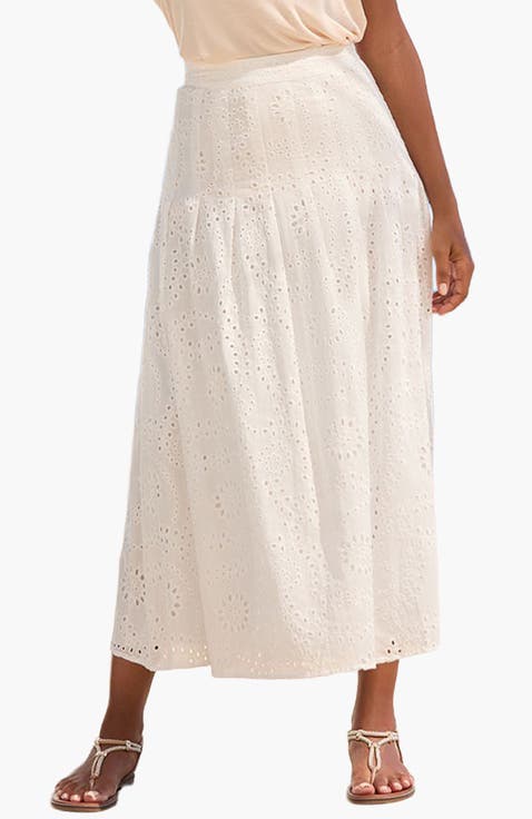 Women's Eyelet Maxi Skirt