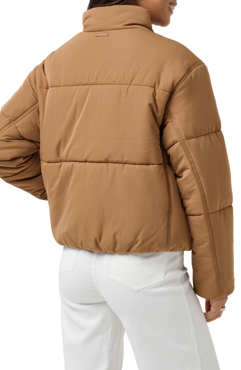 TravisMathew Mont Blanc 3.0 Quilted Crop Puffer Jacket, Alternate, color, Natural