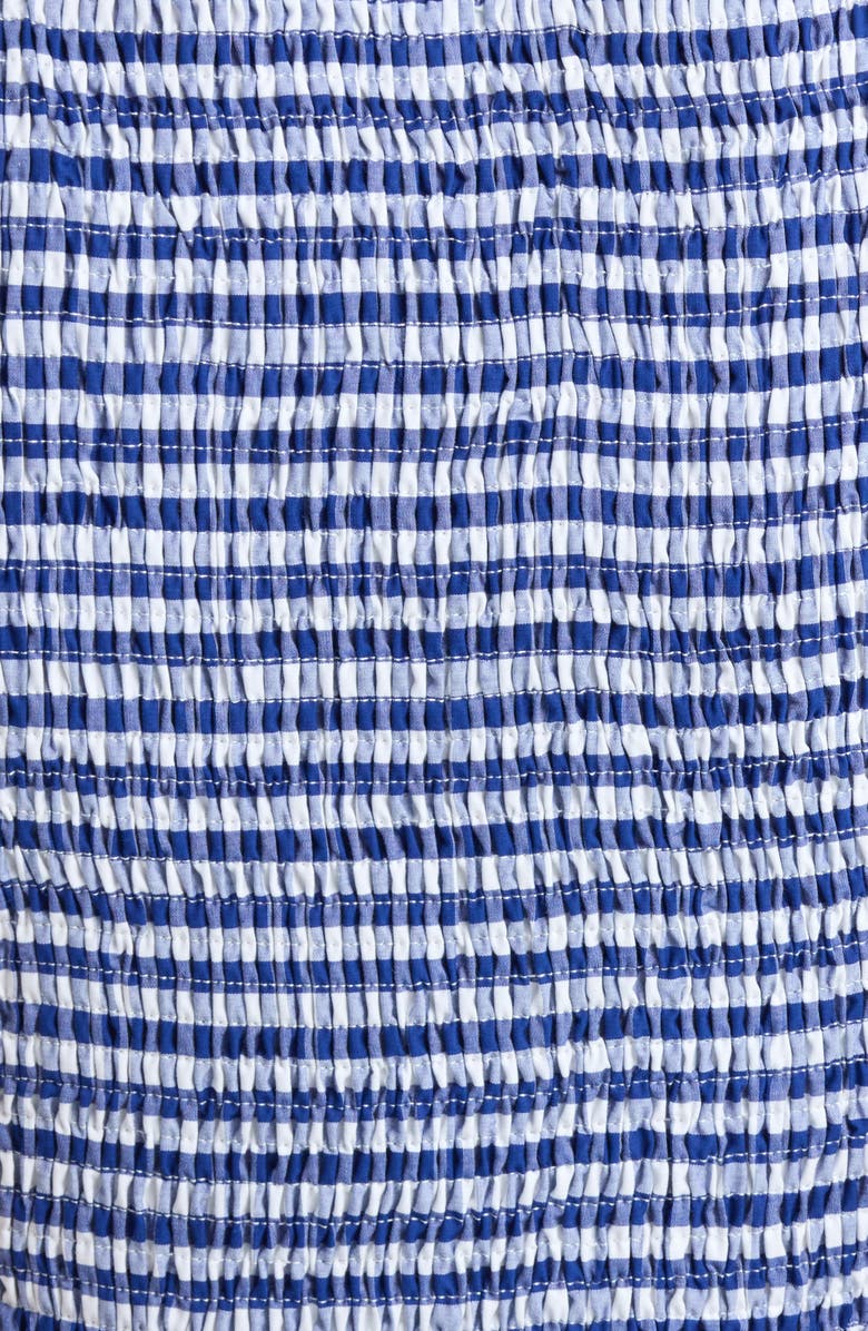 SUGARLIPS Vanna Gingham Tiered Midi Dress, Alternate, color, Blue White