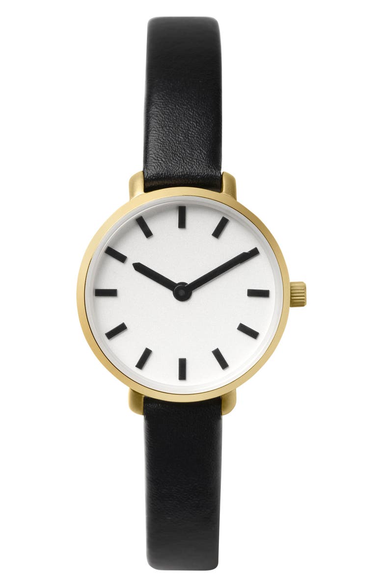 BREDA Beverly Round Leather Strap Watch, 26mm, Main, color,