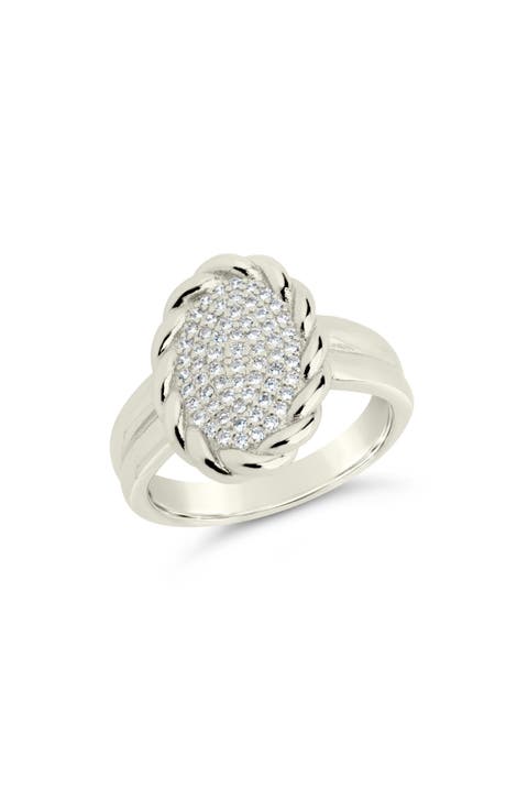 Galette Cubic Zirconia Signet Ring