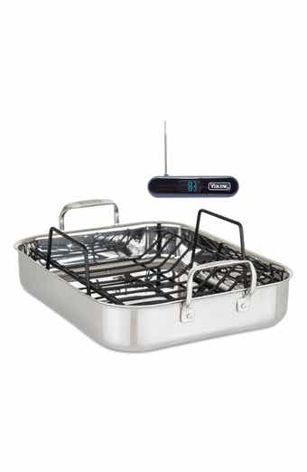 Viking Stainless Steel Roasting Pan & Thermometer
