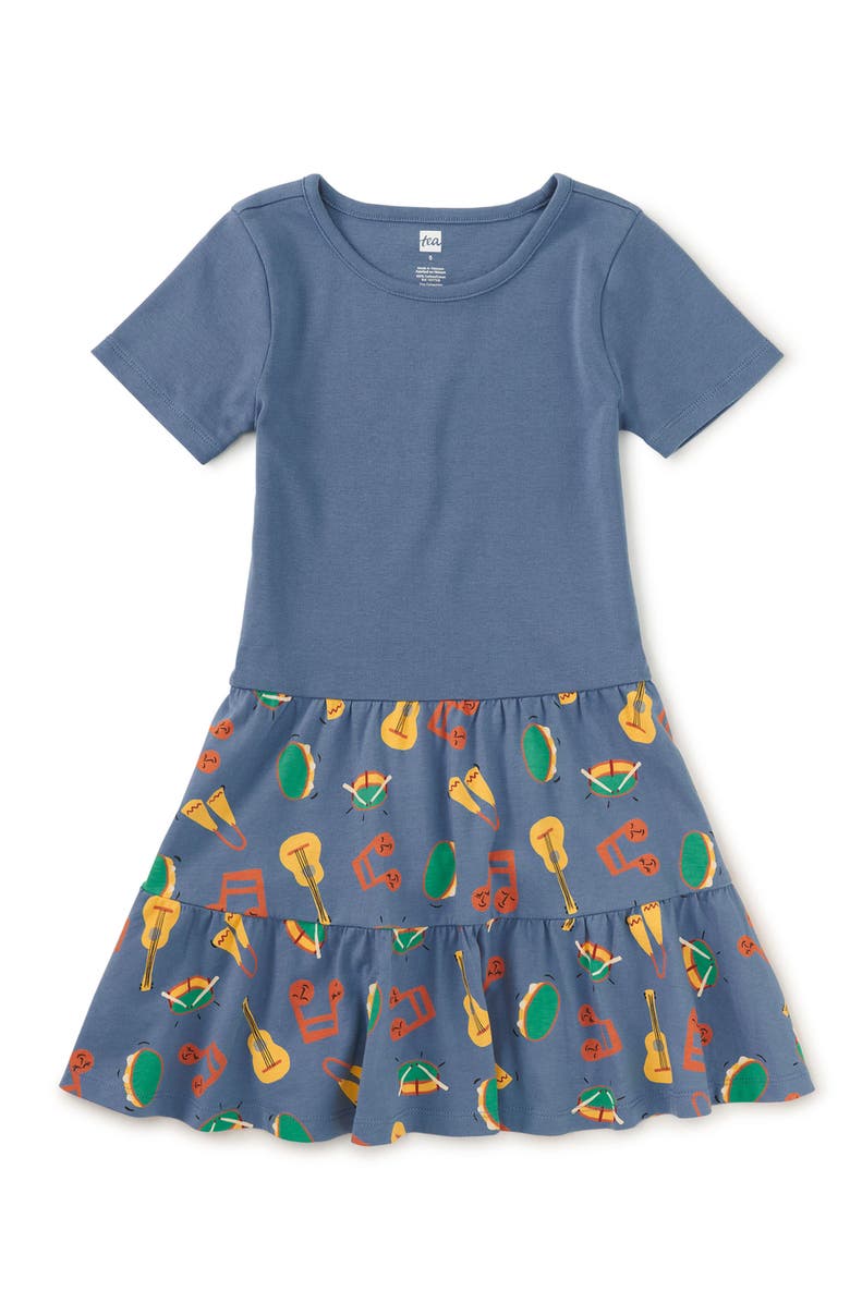 Tea Collection Tier Skirted Twirl Dress, Main, color, Bateria Instruments