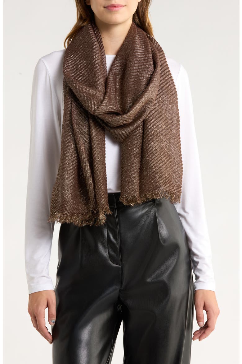 Pleated Occasion Wrap, Main, color, COFFEE BEAN
