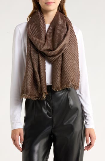 Nordstrom Rack Pleated Occasion Wrap In Brown
