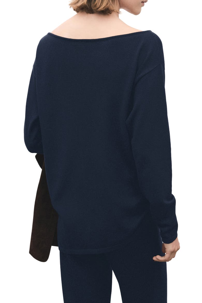 Boatneck Sweater, Alternate, color, DARK NAVY