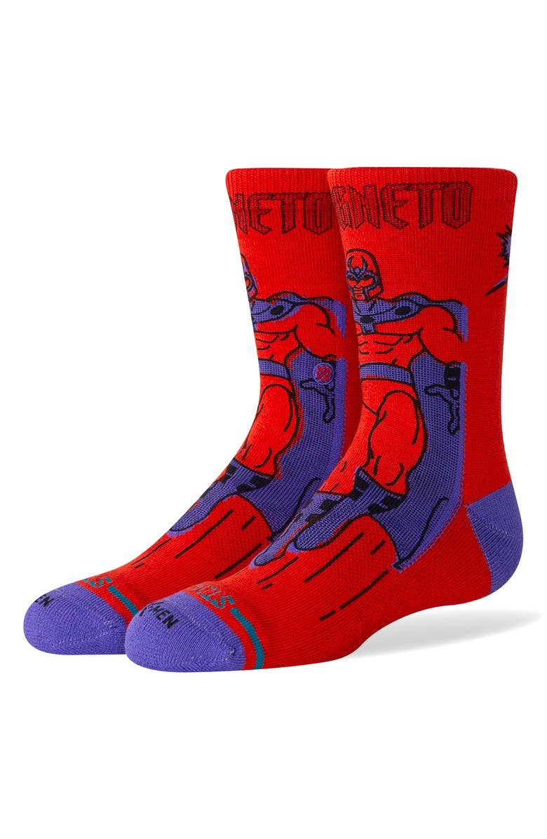 Stance Kids' Magneto Crew Socks, Main, color, Red