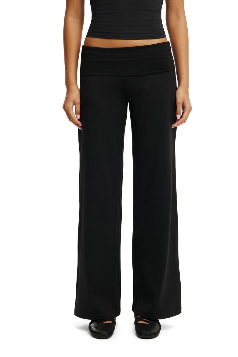 Women's Active Ultra Soft Roll Over Wide Leg Pant, Main, color, Black