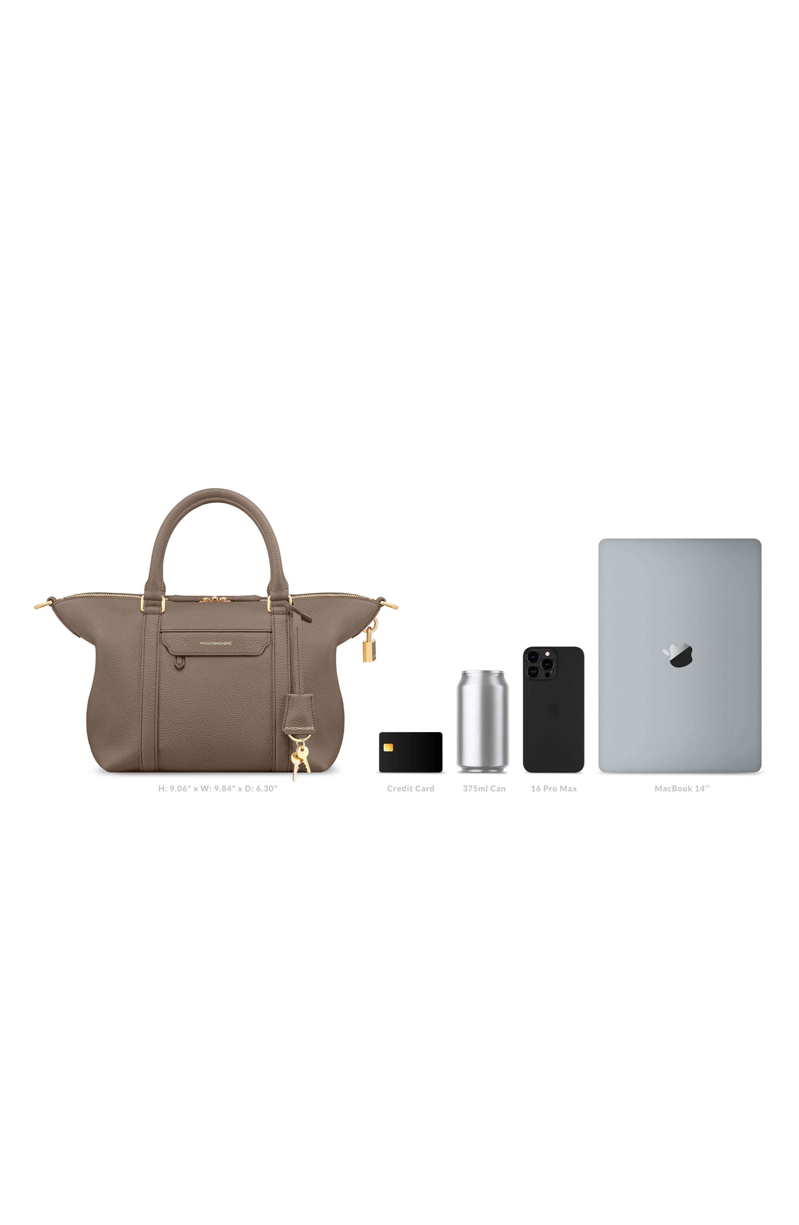 Small Leather Weekender, Alternate, color, Cashmere Clay