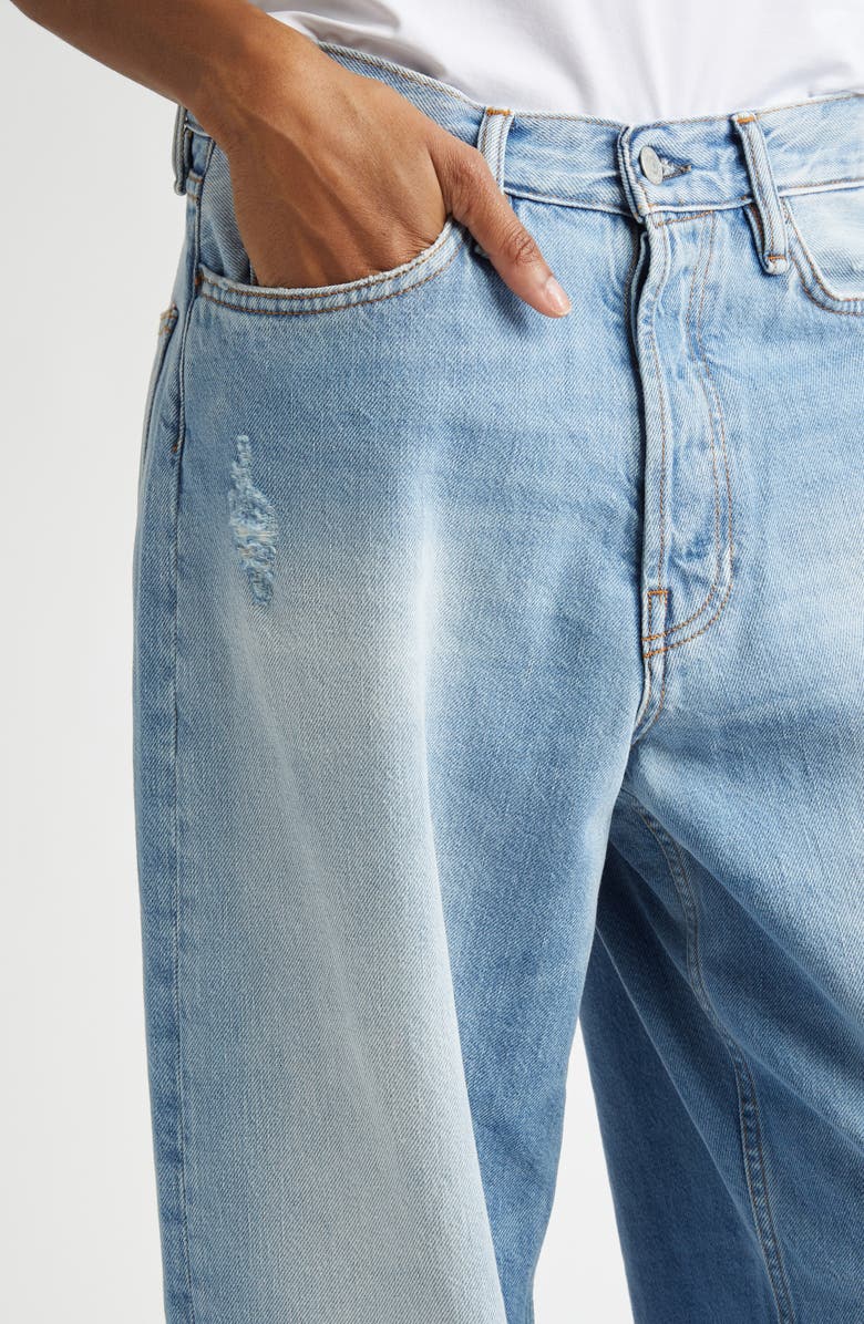 Acne Studios 1981 Distressed Baggy Fit Jeans, Alternate, color, Light Blue 228