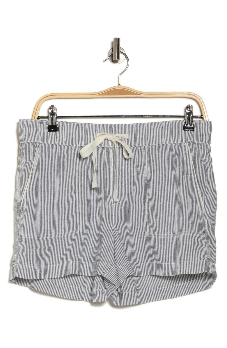 Caslon<sup>®</sup> Stripe Drawstring Linen Blend Shorts, Alternate, color, Blue Vintage- White Leah Stp