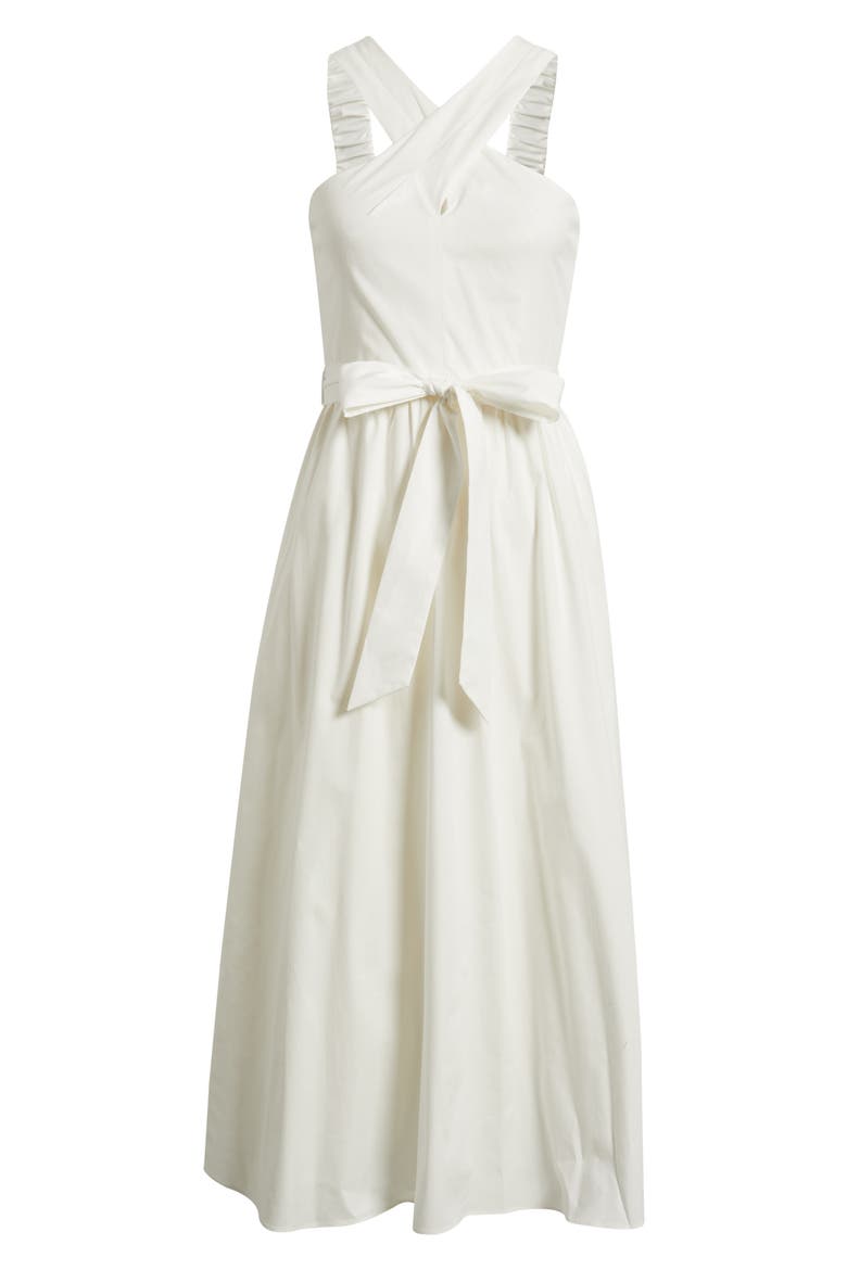 Crisscross Halter Midi Dress, Alternate, color, PEARL WHITE