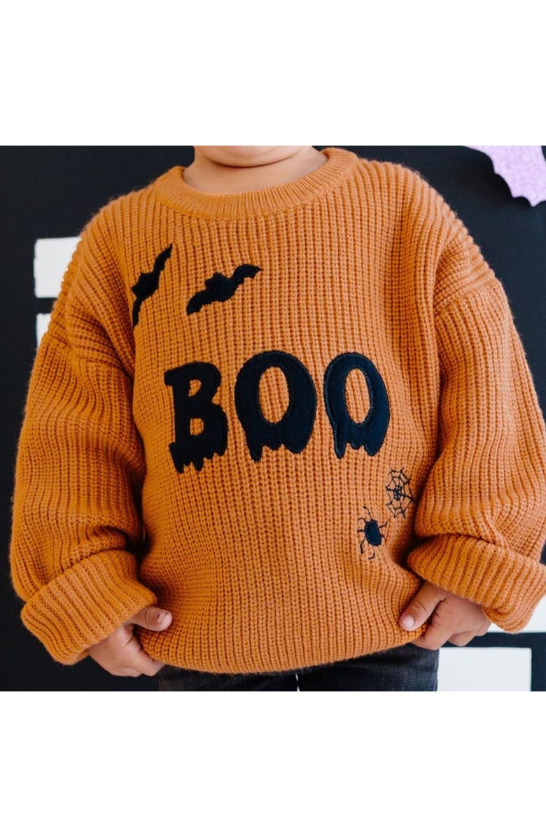 Sweet Wink Boo Drip Halloween Knit Sweater, Alternate, color, 