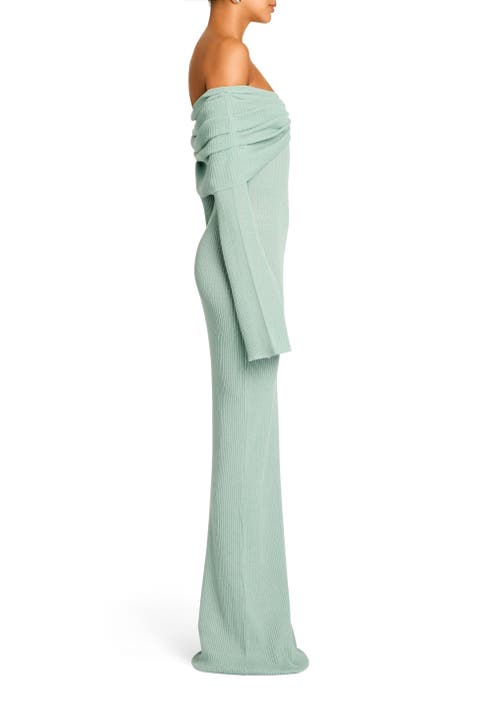 Shop Ser.o.ya Xenia Knit Maxi Dress In Frosted Sea
