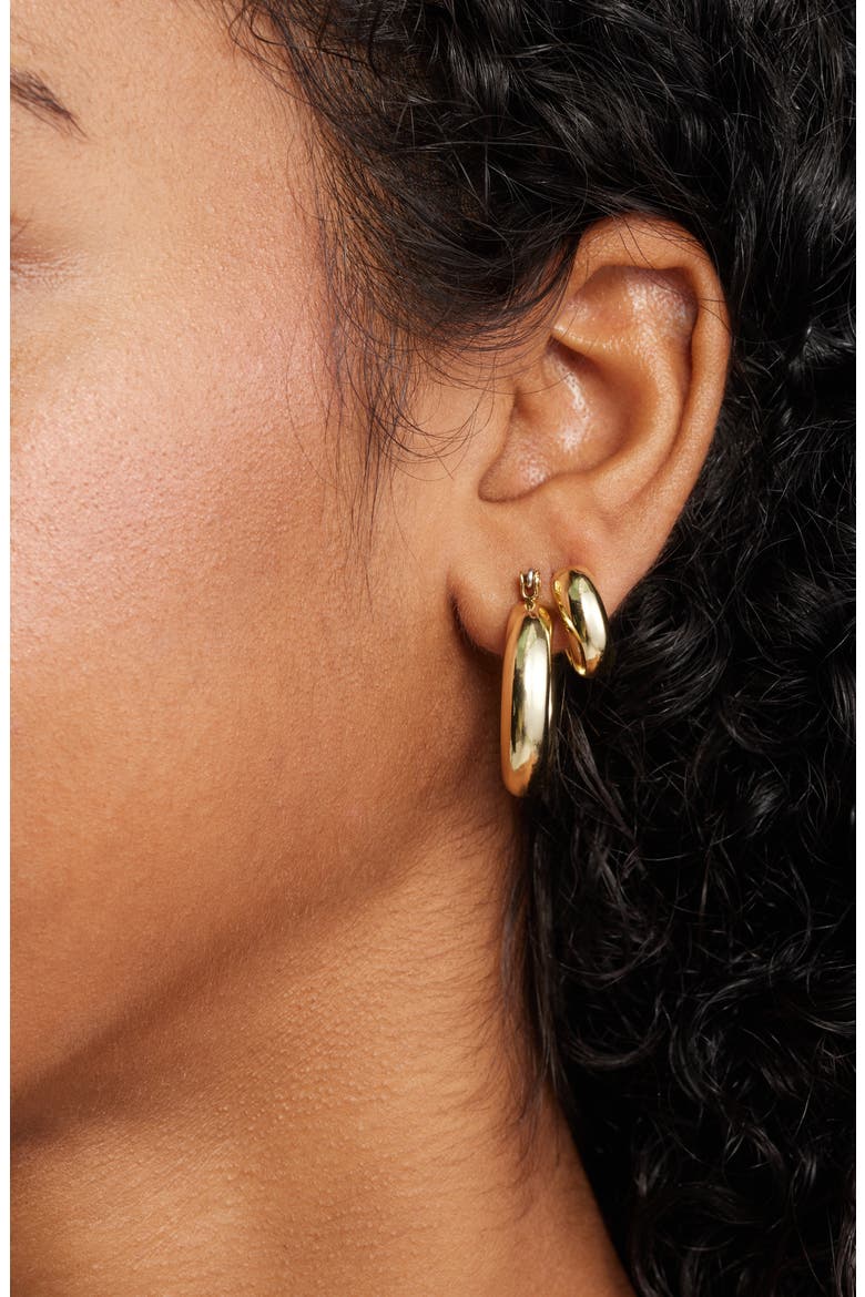Set of 6 Hoop Earrings, Alternate, color, 14K GOLD AND SS DIPPED