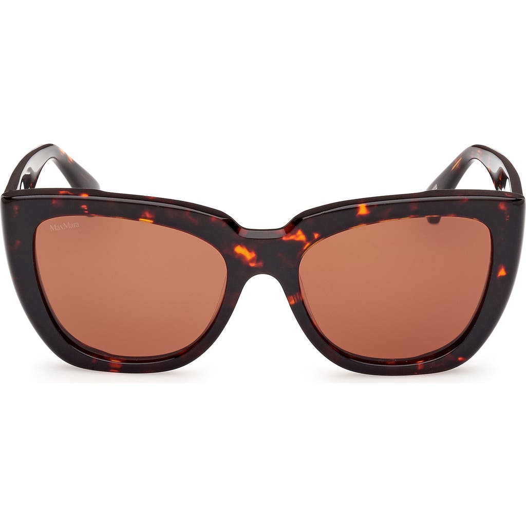 Max Mara Glimpse4 54mm Polarized Cat Eye Sunglasses In Dark Havana/brown