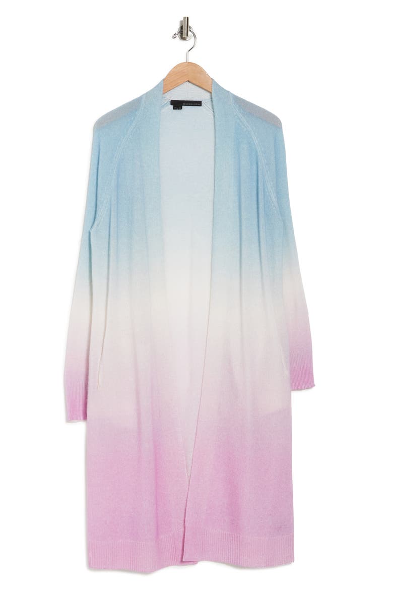 Suki Dip Dye Open Front Cashmere Cardigan, Alternate, color, ALABASTER MULTI