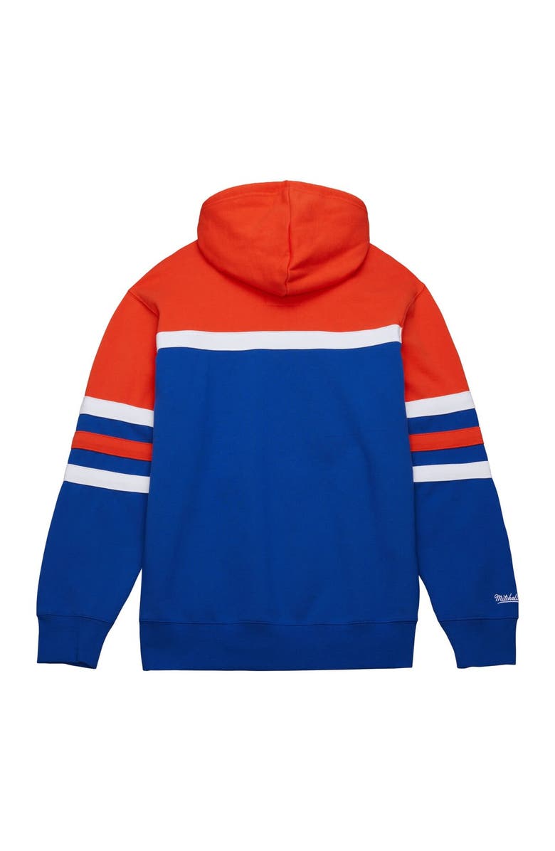 Mitchell & Ness Men's Mitchell & Ness Blue/Orange New York Knicks Head Coach Pullover Hoodie, Alternate, color, 