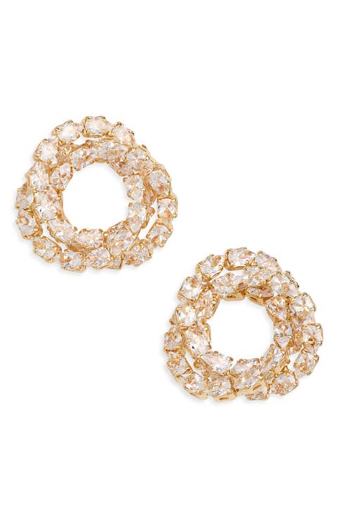 CZ Open Circle Stud Earrings