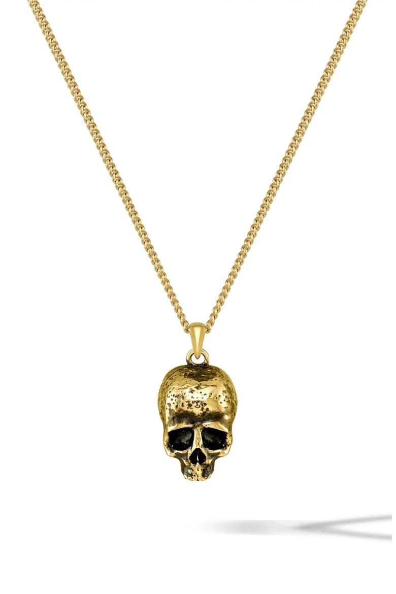 Men's Memento Mori Necklace, Main, color, GOLD