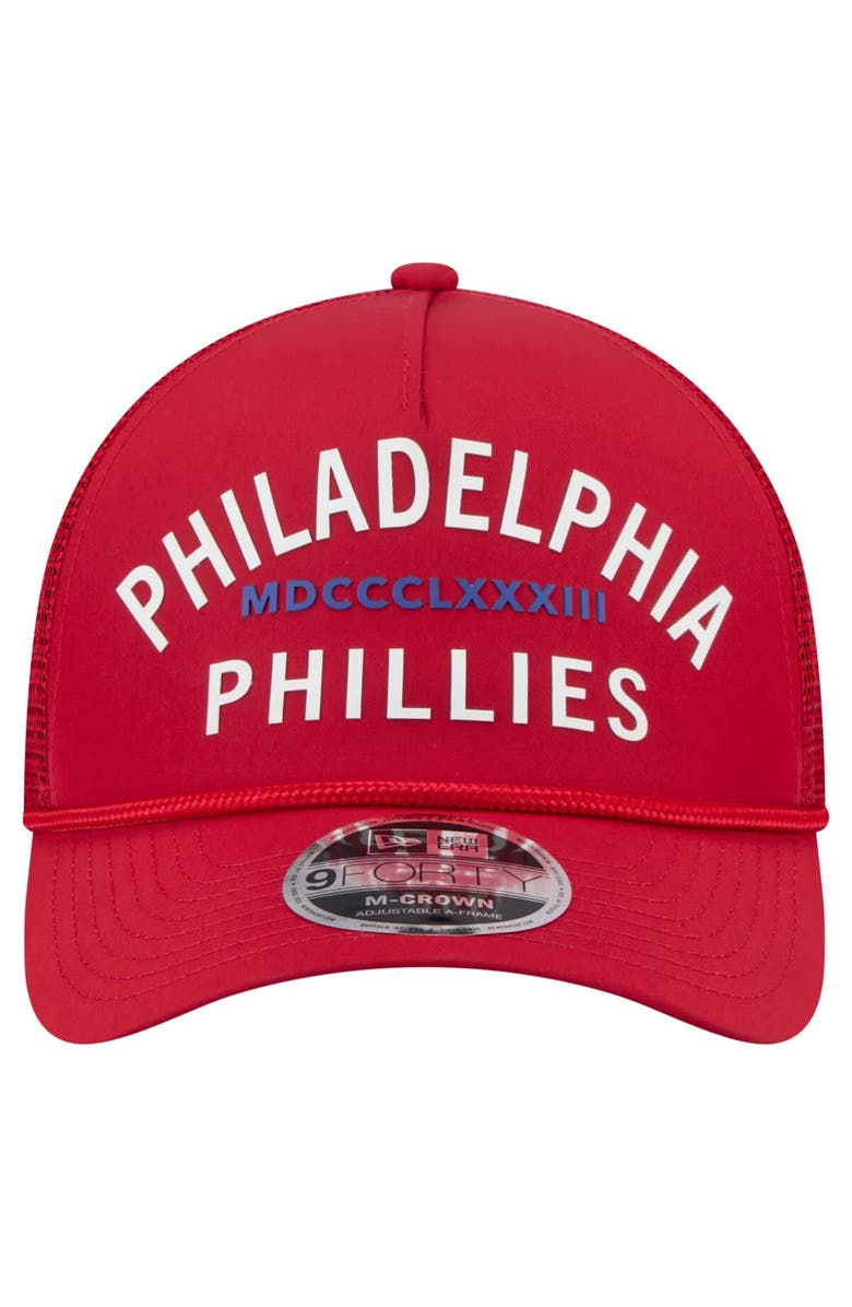 New Era Men's New Era  Red Philadelphia Phillies Minimalist 9FORTY A-Frame Adjustable Hat, Alternate, color, Red