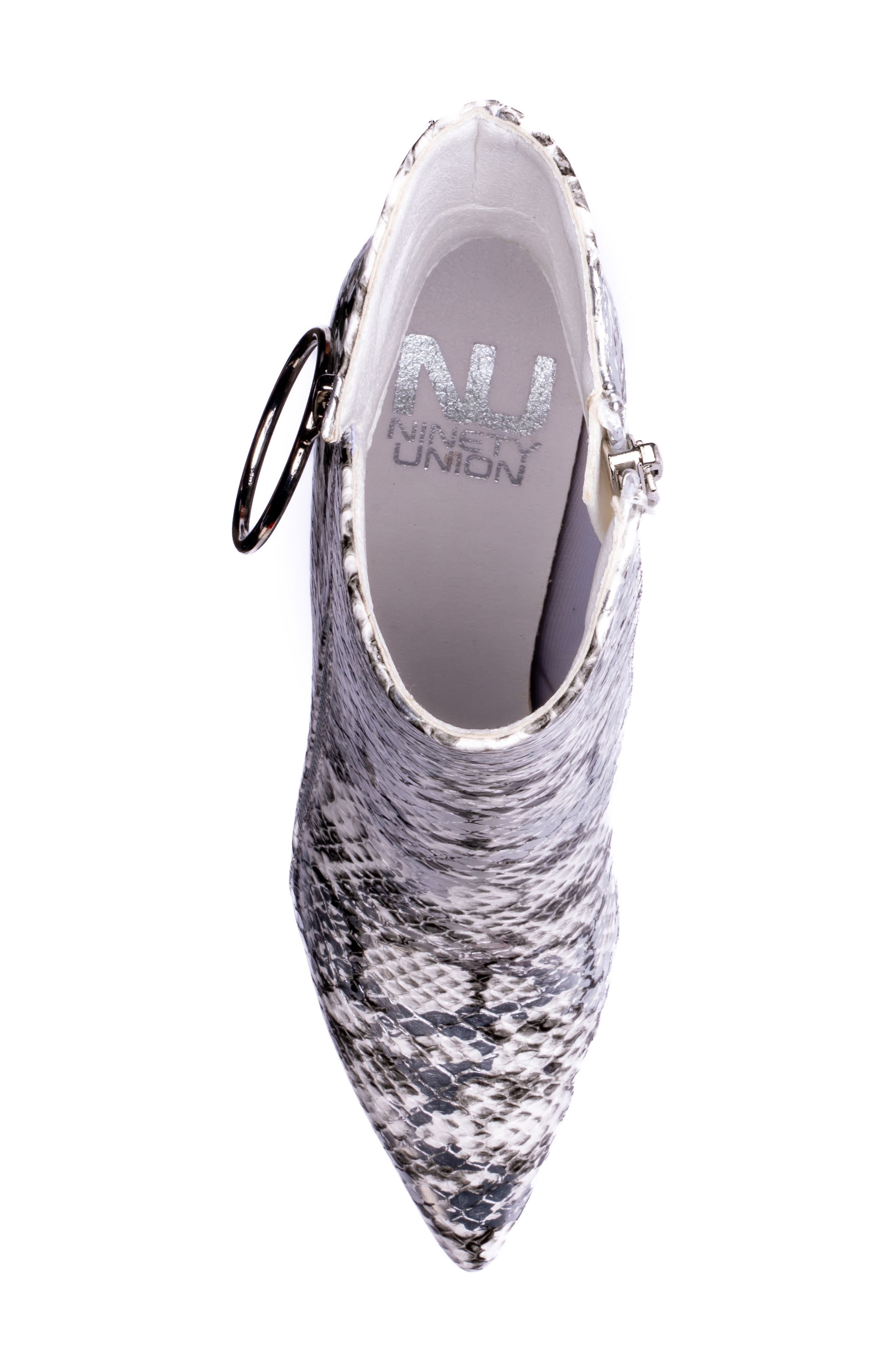NINETY UNION Classic Block Heel Bootie, Alternate, color, Silver Snake