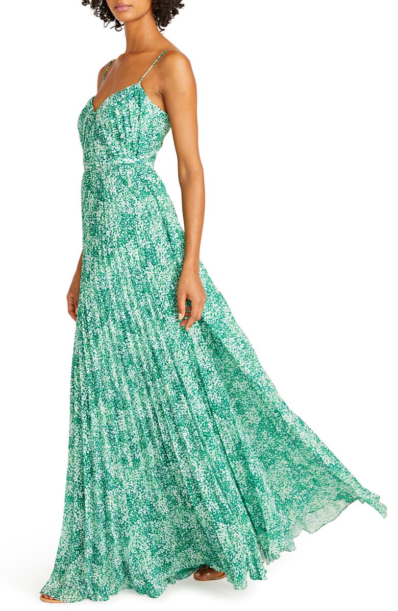 ML Monique Lhuillier Sylvia Pleated Chiffon Gown, Alternate, color, 