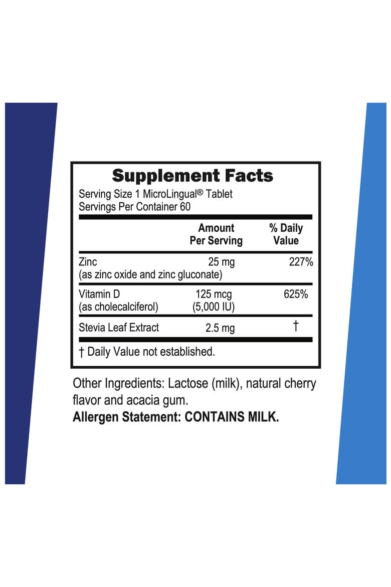 Advanced Zinc Immune Support Dissolvable Tablets, Alternate, color, White