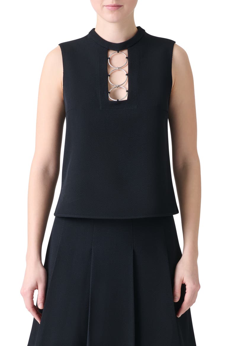 Ring Yoke Virgin Wool Top, Main, color, BLACK