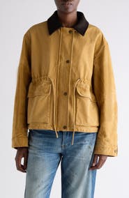 Acne Studios Canvas Work Jacket with Leather Collar