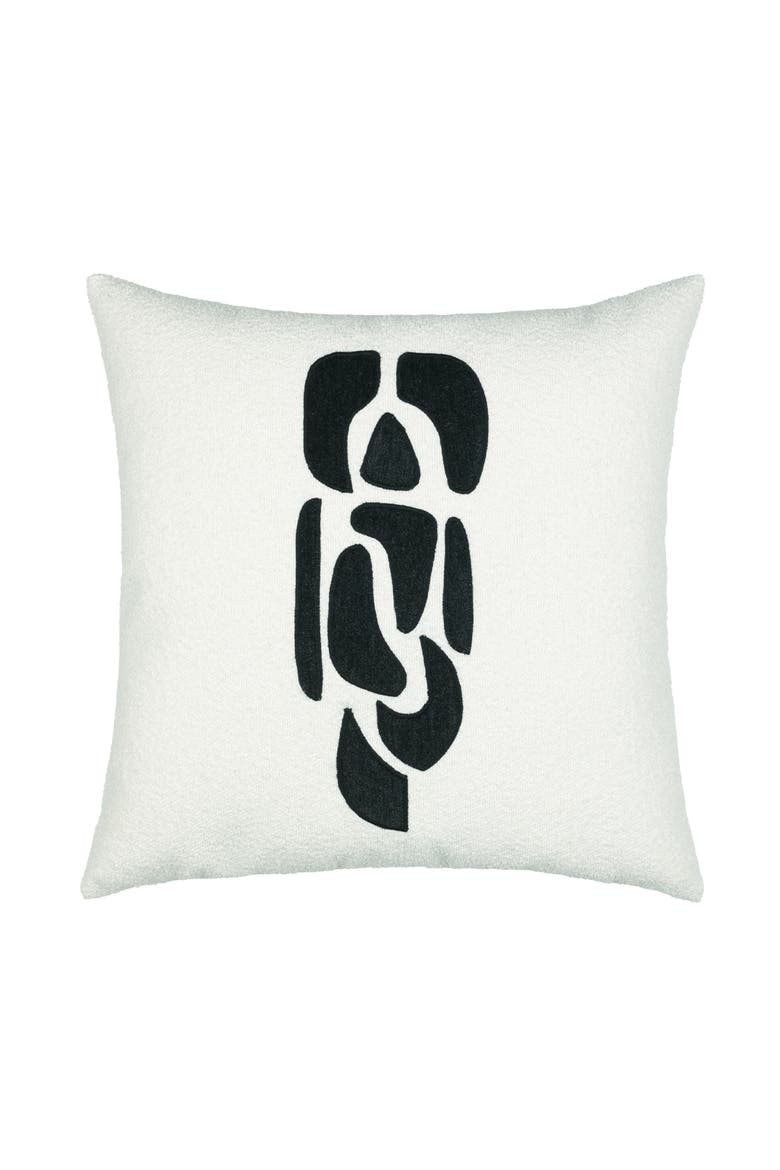 Resonate Hand Applique Velvet & Boucle Indoor & Outdoor Woven Accent Pillow, Main, color, Charcoal